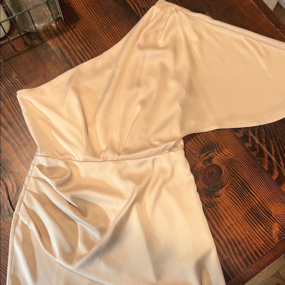 Vintage One Shoulder Dress in Cream